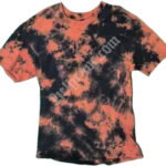 Product image for orange scrunch dyed Helgrave tshirt for goths, punks and rebels.