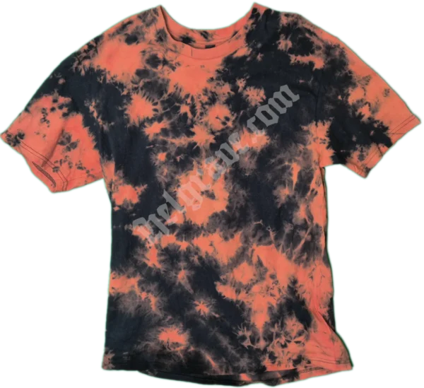 Product image for orange scrunch dyed Helgrave tshirt for goths, punks and rebels.